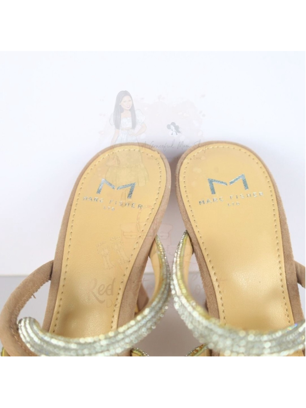 Marc Fisher Women's Candy High Heel Mules Natural Size 6.5- 0214 - Picture 13 of 16